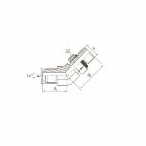 45°  Elbow JIC Male 74°  Cone/SAE O-Ring Boss L-Series ISO 11926-3