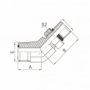 45°  Elbow ORFS Male O-Ring/Metric Male Adjustable Stud End S-Series ISO 6149-2