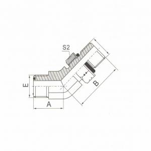 45°  Elbow ORFS Male O-Ring/SAE O-Ring Boss S-Series ISO 11926-2