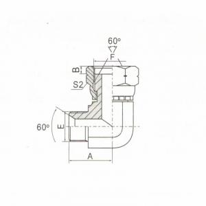 90° Elbow BSP Male 60° Seat/BSP Female 60° Cone