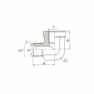 90° Elbow BSP Male 60° Seat/BSP Female ISO 1179