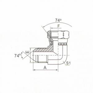 90° Elbow JIC Male 74° Cone Tee/JIC Female 74° Seat