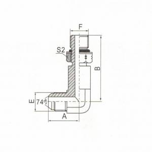 90°  Elbow JIC Male 74° Cone/Long SAE O-Ring Boss L-Series ISO 11926-3