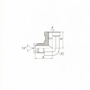 90°  Elbow JIC Male 74°  Cone/NPT Female