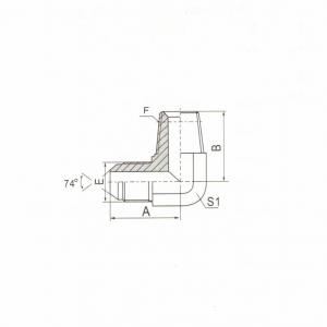 90°  Elbow JIC Male 74°  Cone/NPT Male