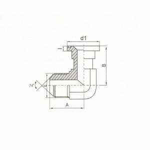 90°  Elbow JIC Male 74° Cone/S-Series Flange ISO 6162-2