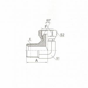 90°  Elbow NPT Male/NPSM Female 60° Cone