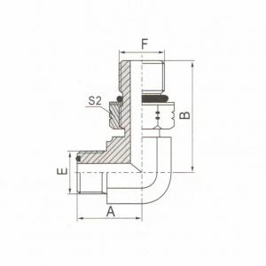 90° Elbow ORFS Male O-Ring/SAE O-Ring Boss S-Series ISO 11926-2