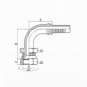 90° JIS GAS Female 60°Cone Seat