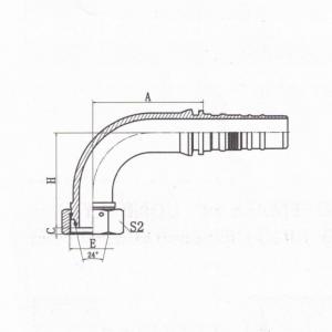 90°  Metric Female 24°Cone H.T.with O-Ring DIN 3865(Crimp Type)