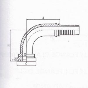 90° SAE Flange 3000psi ISO 12151-3 SAE J516