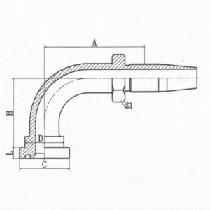 90°  SAE Flange 3000psi