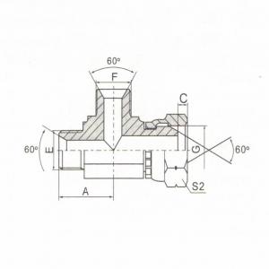 BSP Male 60° Seat/BSP Female 60° Cone Run Tee