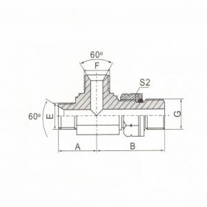 BSP Male 60° Seat/BSP Male O-Ring Adjustable Stud End Run Tee