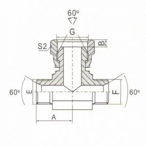 BSP Male 60°Seat/BSP Female 60°Cone Branch Tee