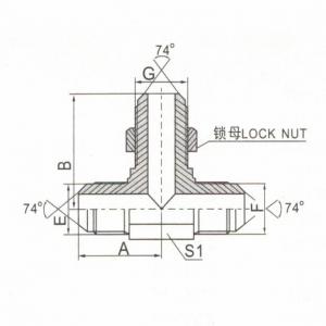 JIC Male 74°  Cone Bulkhead Branch Tee