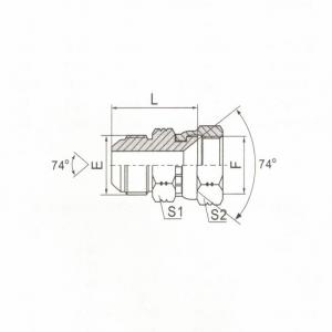 JIC Male 74° Cone Tee/JIC Female 74° Seat