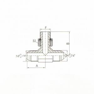 JIC Male 74°  Cone/BSP Male O-Ring Branch Tee