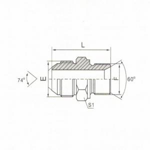 JIC Male 74° Cone/Metric Male 60° Seal