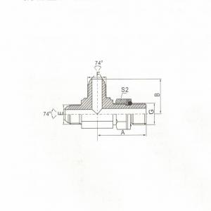 JIC Male 74°  Cone/Metric Male Adjustable Stud End L-Series ISO 6149-3 Run Tee