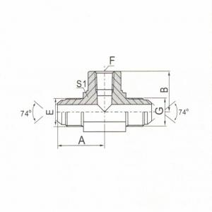 JIC Male 74°  Cone/NPT Female Branch Tee