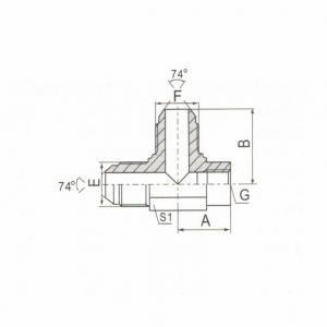 JIC Male 74° Cone/NPT Female Run Tee