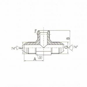 JIC Male 74° Cone/NPT Male Branch Tee