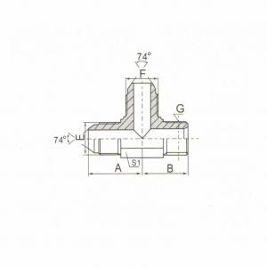 JIC Male 74°  Cone/NPT Male Run Tee