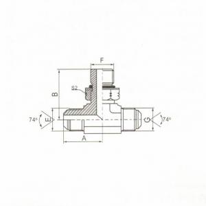 JIC Male 74°  Cone/SAE O-Ring Boss L-Series ISO 11926-3 Branch Tee