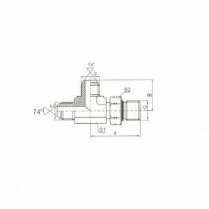 JIC Male 74° Cone/SAE O-Ring Boss L-Series ISO 11926-3 Run Tee