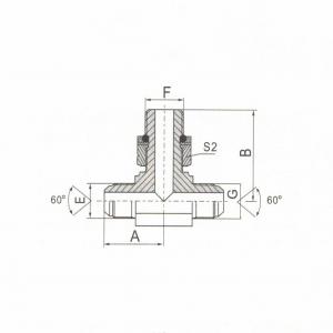 JIS Gas Male 60° Cone/BSP Male O-Ring Adjustable Stud End Branch Tee