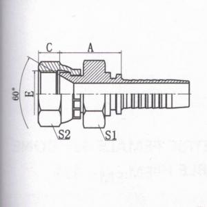 JIS Metric Female 60°Cone Seat Double Hexagon