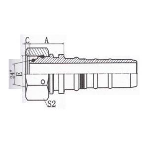 Metric Female 24°Cone H.T.with O-Ring DIN 3865(Crimp Type)