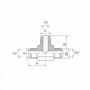 Metric Male 74° Cone Tee