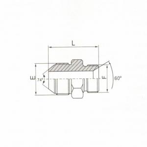 Metric Male 74° Cone/BSPT Male Double Use for 60° Seat or Bonded Seal