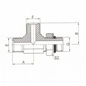 Metric Male O-Ring/Metric Male Adjustable Stud End S-Series ISO 6149-2 Run Tee