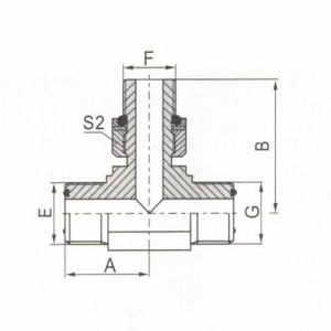 ORFS Male O-Ring/ Metric Male Adjustable Stud End S-Series ISO 6149-2 Run Tee