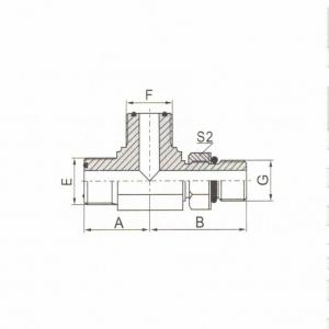 ORFS Male O-Ring/Metric Male Adjustable Stud End S-Series ISO 6149-2 Branch Tee