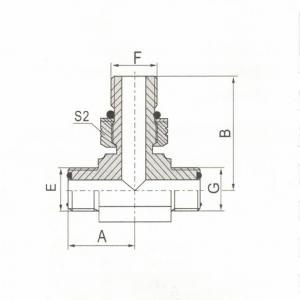 ORFS Male O-Ring/SAE O-Ring Boss S-Series ISO11926-2 Branch Tee