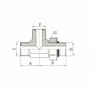 ORFS Male O-Ring/SAE O-Ring Boss S-Series ISO11926-2 Run Tee